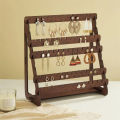 Vintage Wooden Earrings Display Stand Large Capacity Ear Studs Holder Dangle Earring Jewelry Storage Rack Counter Showcase. 