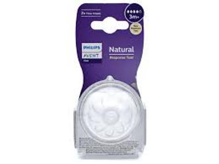 Philips%20Avent%20SCY964/02%20Natural%20Response%20Nipple,%203m+%20Twin%20Pack,%20White,%20Flow%204%20teats%20BPA%20Free*%20-%20Image%204