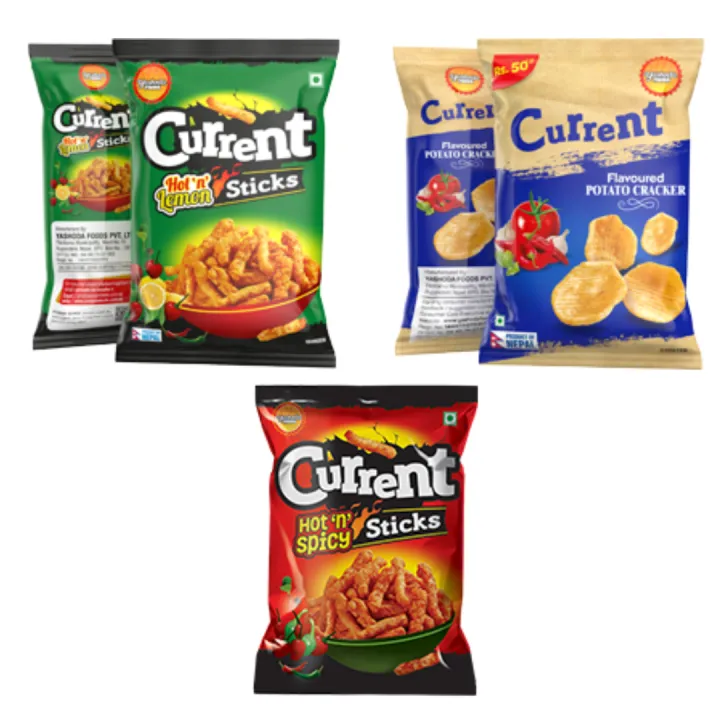 Current Sticks Current Hot 'n' Spicy , Hot 'n' Lemon Sticks & Potato Cracker (3+3+3 ...