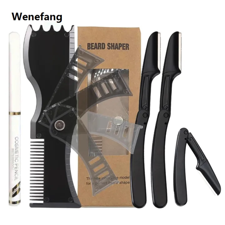 Wenefang%20Beard%20Shaper%20Kit%20-%20Complete%20Shaping%20Styling%20Tool%20-%20Adjustable%20Sales%20promotion%20Shaper,%20Razors,%20Barber%20Pencil%20-%20Beard%20Stencil%20Guide%20Template%20-%20Image%202