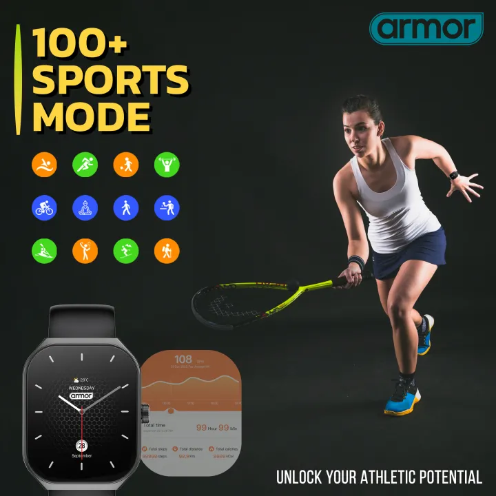 Armor%20Arc%20Smart%20Watch%201.96"%20Arc%20AMOLED%20Display,%20Bluetooth%20Calling,%20Always-On%20Display,%201%20ATM%20Water%20Resistant,%20Wireless%20Charging%20-%20Free%20Extra%20Strap%20-%20Image%205