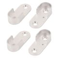 fasdaga Oval Wardrobe Hanging Rail Rod End Bracket Support Silver Tone 2 Pair. 