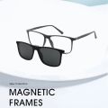 2 in 1 Magnetic Frame With Polarized Clip-on Eyewear For Power Frame For Unisex. 