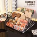Nail polish, powder, eyeshadow organizer, tabletop, acrylic, transparent, stepped display stand, makeup shelf. 