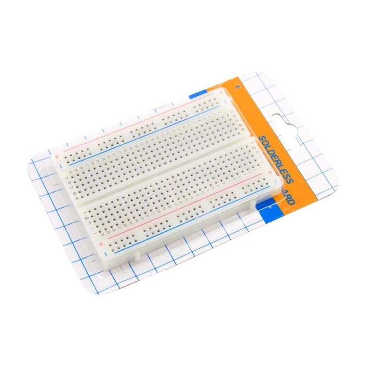 Small 400-Point Breadboard | 10-Row Plug-In Prototype Board with 2 Power Rails – DIY Electronics & Arduino Projects
