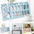 Creative Photo Stand Combined Decorative Photo Frame with 12 Month Slots Home Decor. 