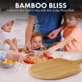 Premium Smooth Long Handle Pizza Peel Nonstick Bamboo Wood Bamboo Pizza Cutting Board Easy Storage Durable Serving Board Baking Tool. 