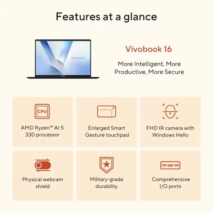 ASUS%20VivoBook%2016%20M1607KA%20Ryzen%20AI%205%20330%20Processor%20%E2%80%93%2016GB%20DDR5%20RAM%20%E2%80%93%20512GB%20NVMe%20Gen4%20SSD%20%E2%80%93%20AMD%20Radeon%20Graphics%20%E2%80%93%2016%E2%80%B3%20FHD+%20Display%20%E2%80%93%20Copilot+%20PC%20%E2%80%93%20Windows%2011%20Home%20%E2%80%93%20Quiet%20Blue%20-%20Image%202