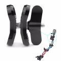 2 pcs Camera Accessory Diving Lights Ball Butterfly Clip Arm Clamp Mount Aluminum for Hero 3+/4/5 Gitup SJ6000 Camera - Black & Red. 