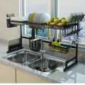 Single Layer Dish Drainer Holder Stainless Steel Kitchen Rack. 