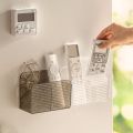 New Double Grid Remote Control Storage Box Wall-mounted Transparent Acrylic Shelfs Multi-function Desktop Storage Container. 