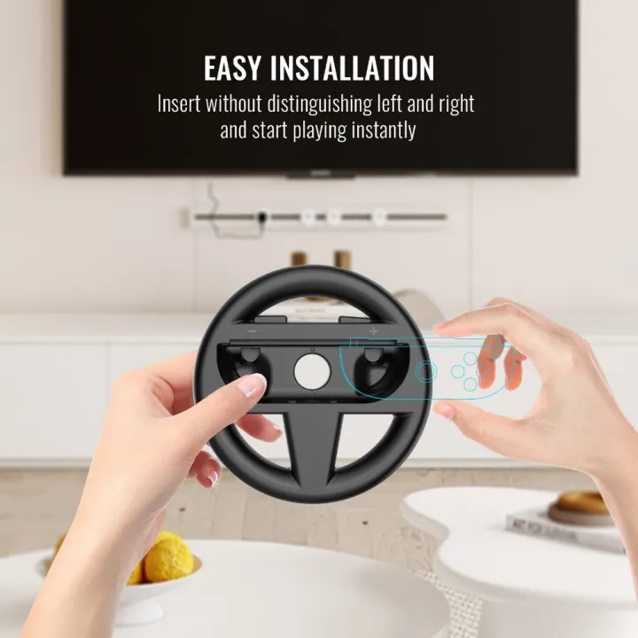 2pcs For Nintendo Switch 2 Steering Wheel Handle Controller Gaming ...