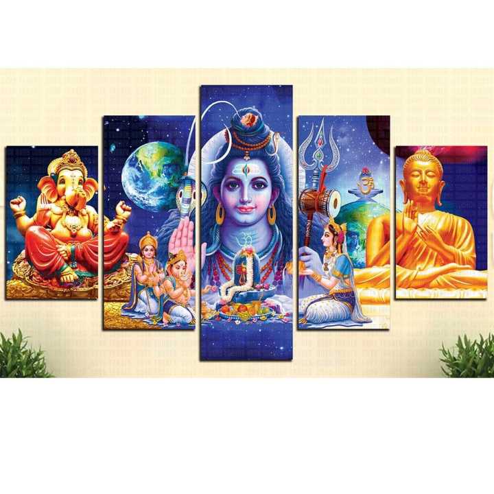 置物 5-piece Ganesha multi-panel canvas art. 5-piece Ganesha multi