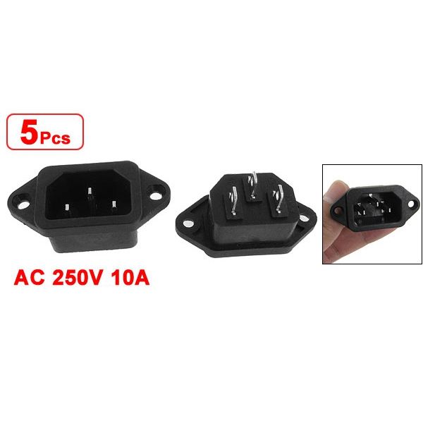 5x%203P%20IEC%20320%20C14%20Male%20Plug%20Panel%20Power%20Inlet%20Sockets%20Connectors%20&%201pc%20DC%2012V%200.36A%202Pin%20Computer%20PC%20Blower%20Cooling%20Fan%20-%20Image%203
