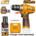 INGCO Power Tools 12V Lithium Cordless Drill Machine CDLI12202. 