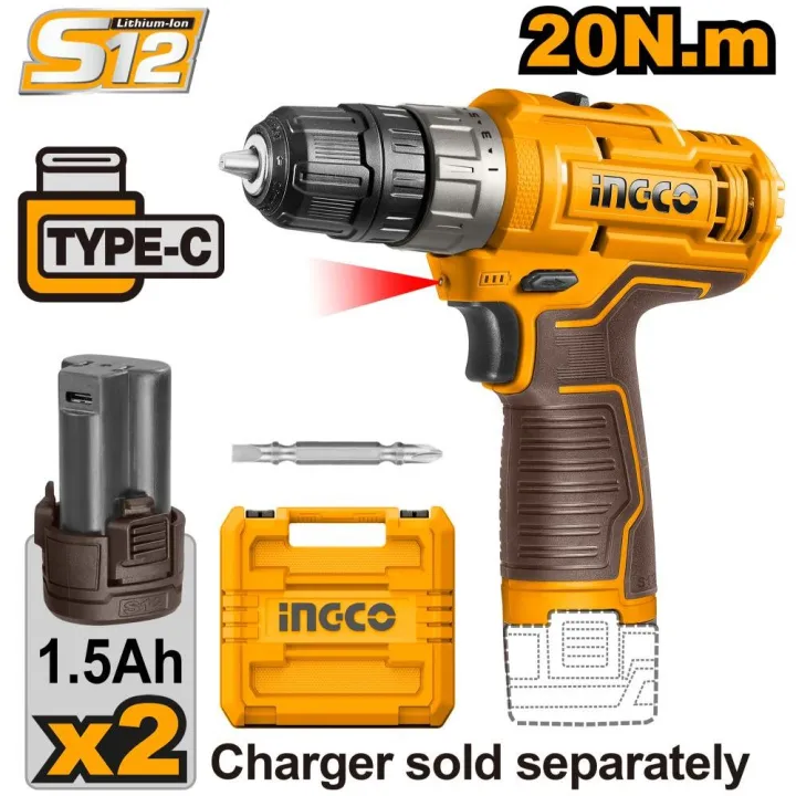 INGCO%20Power%20Tools%2012V%20Lithium%20Cordless%20Drill%20Machine%20CDLI12202%20-%20Image%202