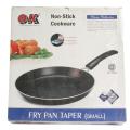 OK Black Non Stick Teflon Taper Fry Pan With Free Spatula And Scrubber - Small. 