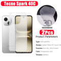 3 IN 1 Tecno Spark 40C Tempered Glass Film For Tecno Spark 40 Saprk 30 Spark 30C Spark Go 2 Go 2025 2024 Full Cover Screen Protector Glass +Camera Lens Film+back film. 