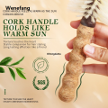 Wenefang Wooden handle curling barrel cork hair brush boar ladies 1PC bristle round handle styling comb anti-static hair tool. 