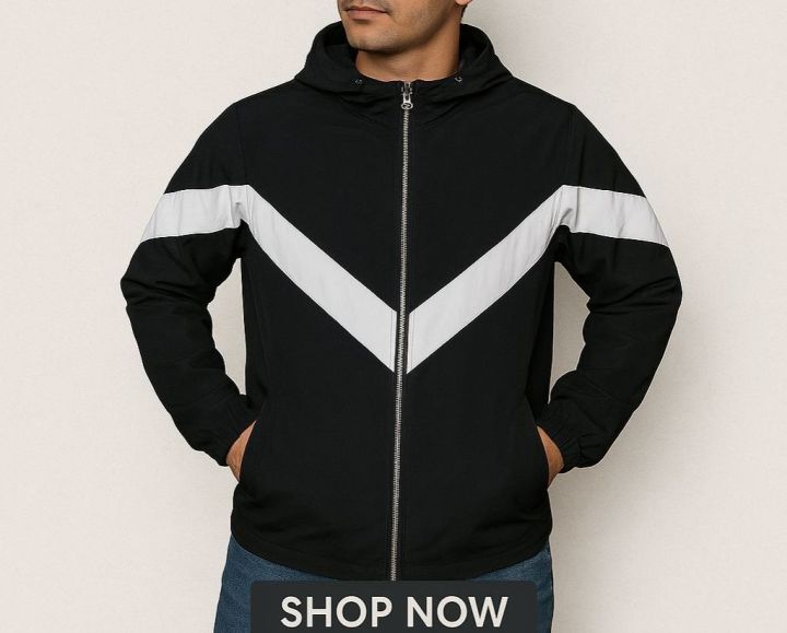Unisex Summer Stretchable Wrinkle Grey Matching Single Layer Windcheater