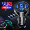 Car Charger Digital Display Fast Charging 12-24V Smart Phone USB MultiPort Adapter 3.1A Mobile Charger Auto Interior Accessories. 