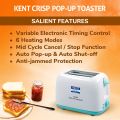 Kent Crisp 2 Slice Automatic Pop Up Electric Toaster 750  Watt. 