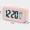 Digital Alarm Clock, LED Light Up Alarm Clock, Battery Operated Silent Aalarm Travel Clock,Black. 