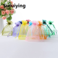 Sutuiying transparent bag 10/50pcs tulle packaging transparent Organza Drawstring Bag Jewelry Mesh Gift Pouches Container Drawstring Bags Gauze Bag 50%. 