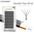 NAGARAKU Double Tips 4D W Shape Eyelash Extensions Premade Fans 8D Volume Bundle Lashes. 