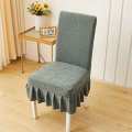 Set Of 4 And 6 Pieces Stretchable Dining Chair Cover With Skirt. 