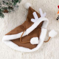 Pet Dog Cat Christmas Clothes Little Red Riding Hood Cloak Antler Shawl Cape Christmas Costume BRYT. 