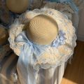 Lightweight Floral Design Woman's Straw Hat Breathable Sun Protection Cap UV Protection Elegant Women's Sun Visor Hats Summer Season. 
