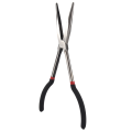 3X 11 inch EXTRA LONG NOSE PLIERS SET STRAIGHT & BENT TIP MECHANIC GRIP HAND TOOL. 