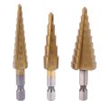 NAMUNY 6 pcs HSS Titanium Step Drill Bit Set & 2 pcs Automatic Center Punch. 