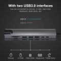 USB C Hub Type C Hub Adapter 8 In 1 With Ethernet 4K HDMI USB 3.02 87W PD USB-C Data Port And SD TF Docking Station. 