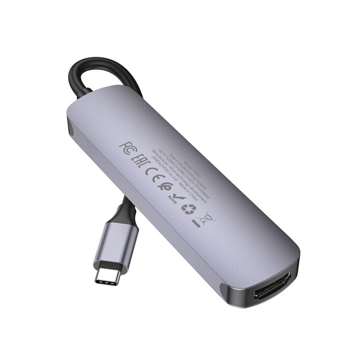 Hoco%206%20in%201%20Type%20C%20Hub%20with%20HDMI%20+%20Type-C%20PD%20+%20USB3.0%20+%20USB2.0%20+%20SD%20+%20TF,%20support%204K%2030Hz,%20up%20to%2060W%20(20V%20/%203A)%20charging%20with%202.0%20card%20reader%20-%20Image%202