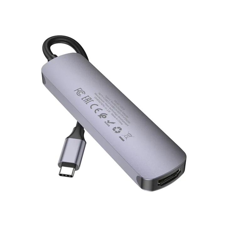 Hoco%206%20in%201%20Type%20C%20Hub%20with%20HDMI%20+%20Type-C%20PD%20+%20USB3.0%20+%20USB2.0%20+%20SD%20+%20TF,%20support%204K%2030Hz,%20up%20to%2060W%20(20V%20/%203A)%20charging%20with%202.0%20card%20reader%20-%20Image%202