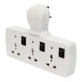 Cordless Universal Wall Multiplug With 3 Socket, Individual Switches And LED Indicators  Extension Board. 