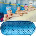 Dark Blue Swimming Goggle Case, Goggle Protection Case with Clip, Drainage Hole, Zippered Goggles Case Easy Install Easy to Use. 