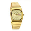 Fujitime Gold M3312 Analog Golden Dial Watch For Men. 