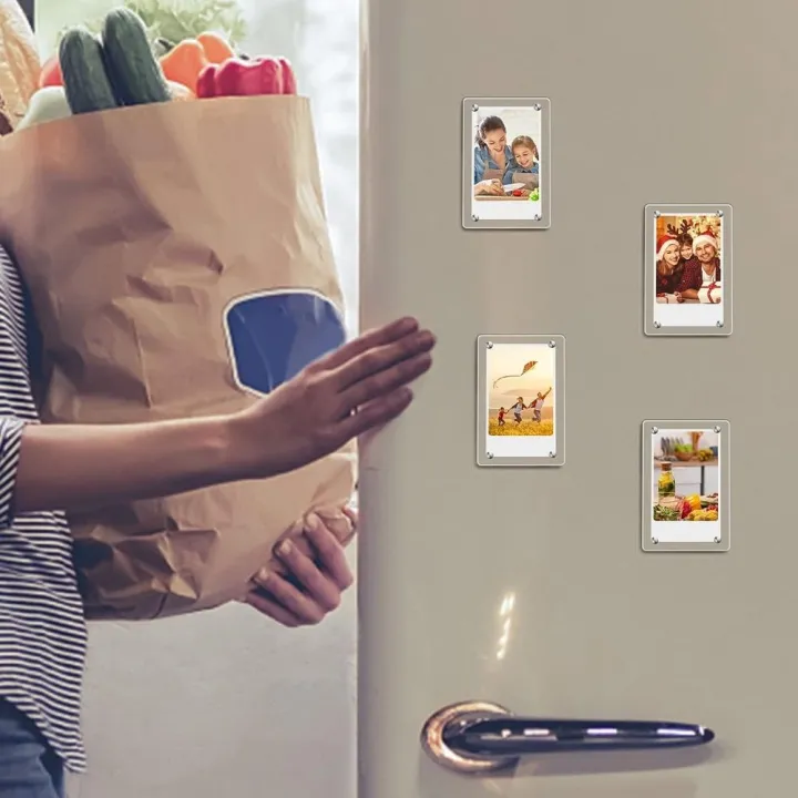 5pcs%20Gift%20Acrylic%20Fridge%20Magnetic%20Photo%20Frame%20Transparent%20Double%20Sided%20Card%20Display%20Frame%20Reusable%20Wide%20Use%20Refrigerator%20Magnet%20Picture%20Frame%20for%20Instant%20Photo%20-%20Image%204
