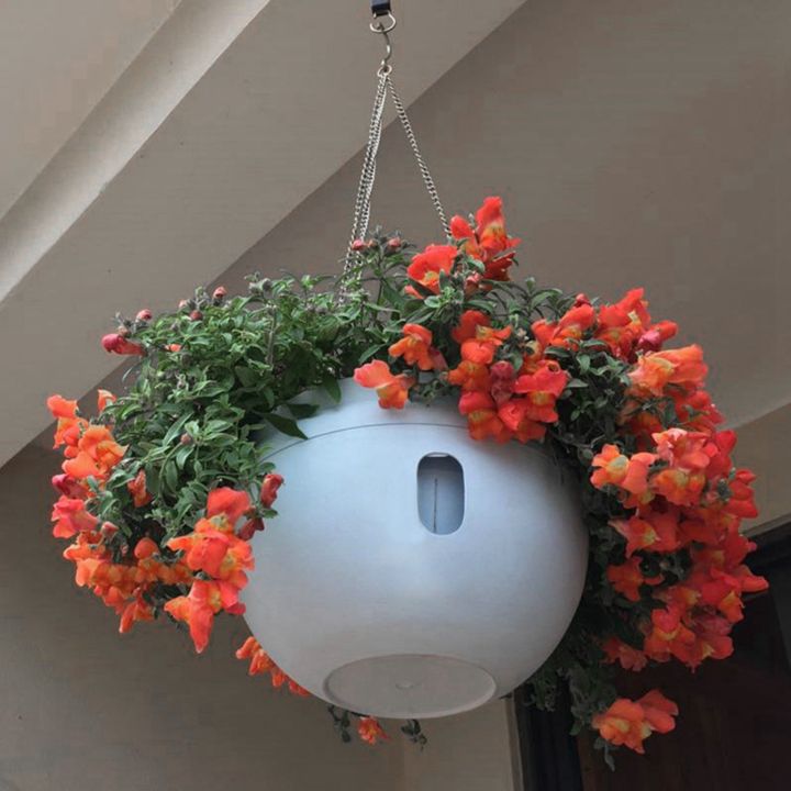 OYPFXMI%204Pcs%20Plastic%20Hanging%20Planter%20Self%20Watering%20Basket%20with%20Hooks,%20Hanging%20Flower%20Pot%20with%20Detachable%20Base%20White%20-%20Image%206