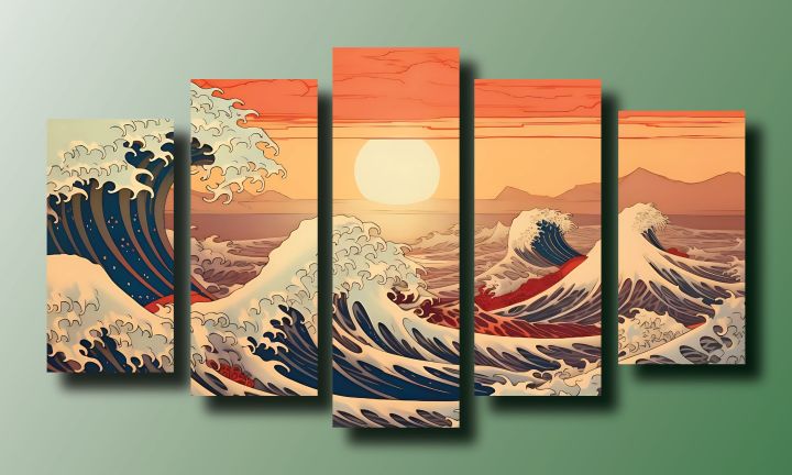 Wave%20Canvas%20Wall%20Art%20%E2%80%93%20Ocean%20Wave%20Sunset%20Wall%20Decoration-5%20Piece%20-%20Image%203