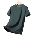 Source manufacturer: Ice Silk Men's Quick Drying Short Sleeve T-Shirt, Summer High Elasticity Ice Feeling Breathable Top, Cross-border Factory Wholesale. 