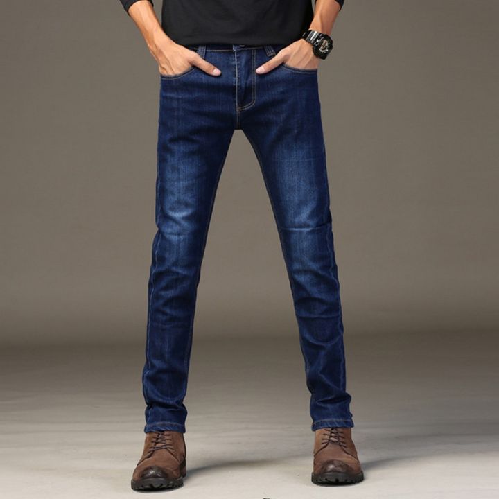 Dark Blue Stretchable Slim Fit Jeans For Men