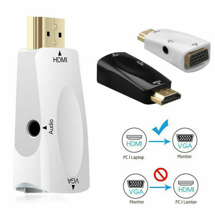 Hdmi Male To Vga Female 1080P Video Converter Adapter Cable 3.5Mm Audio ...