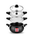 UCOOK Smart 3 in 1 Induction Base Multipurpose Pressure Cooker, 5 Litre, Black. 