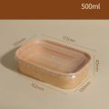 10Pcs/Set Portable Kraft Paper Lunch Box Disposable Leakproof Bento Boxes Large Capacity with Lid Takeout Box Kitchen Accessories. 