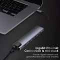 USB C Hub Type C Hub Adapter 8 In 1 With Ethernet 4K HDMI USB 3.02 87W PD USB-C Data Port And SD TF Docking Station. 