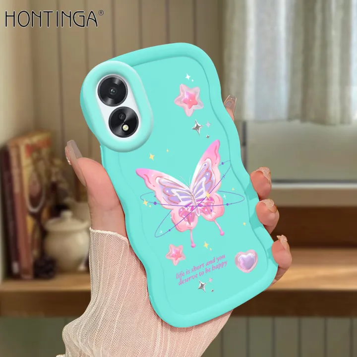 Hontinga%20for%20OPPO%20A18%20A38%20Back%20Cover%20Pink%20Butterfly%20Pattern%20Luxury%20Soft%20Silicone%20Macaron%20Wave%20Mobile%20Case%20-%20Image%202